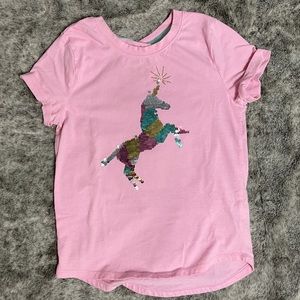 Cat & Jack pink unicorn flip shirt